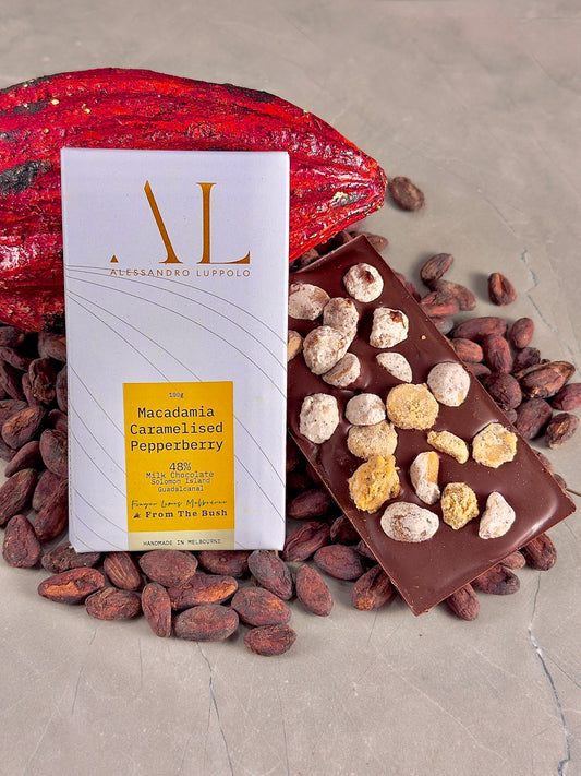 Macadamia and Pepperberry - White Chocolate
